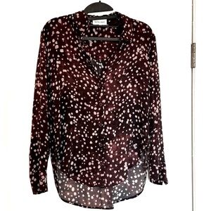 Bella Dahl Polka Dot Flowy Button Down Blouse